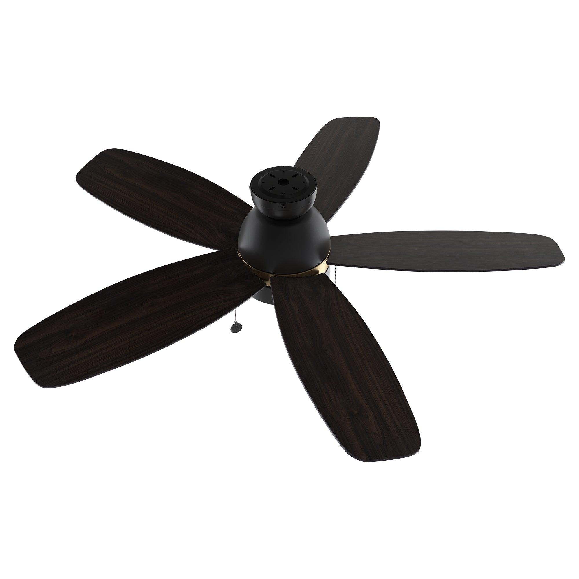 52 Inch Treyton Flush Mount Ceiling Fan with LED Light and Pull Chain - Perfect for Bedroom, Living Room, and Indoor Spaces