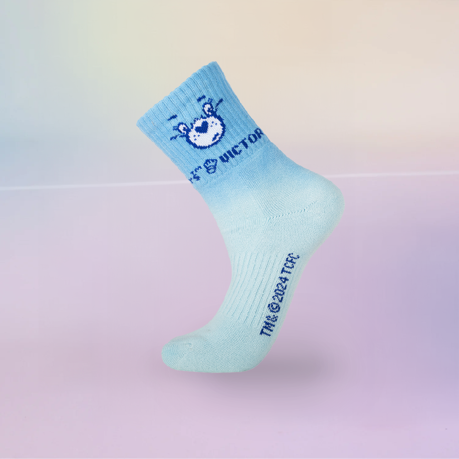 Victor x Care Bears Socks SK4508CBC - Soft Cotton Crew Socks for Women & Kids (Blue) - Perfect for Gifts, Cosplay & Everyday Comfort