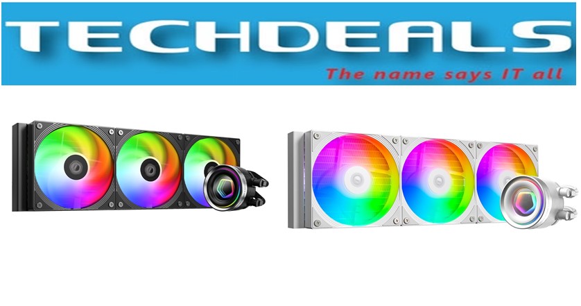 ID Cooling FX360 INF RGB Liquid CPU Cooler - High Performance Black & White AIO Water Cooling System for PC Gaming, Overclocking, and Silent Operation