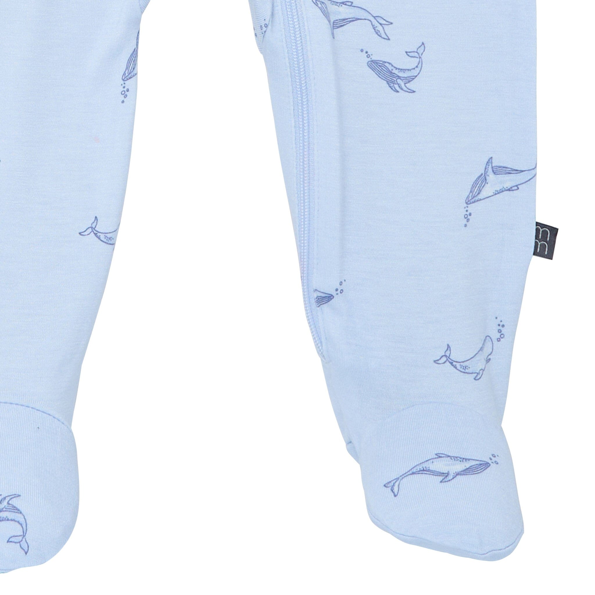 2 Pack Baby Boys Light Blue Whale Sleep 'N Plays With Mitten Cuffs - Soft Cotton Footie Pajamas for Newborns & Infants - Perfect for Nursery, Bedtime & Photoshoots