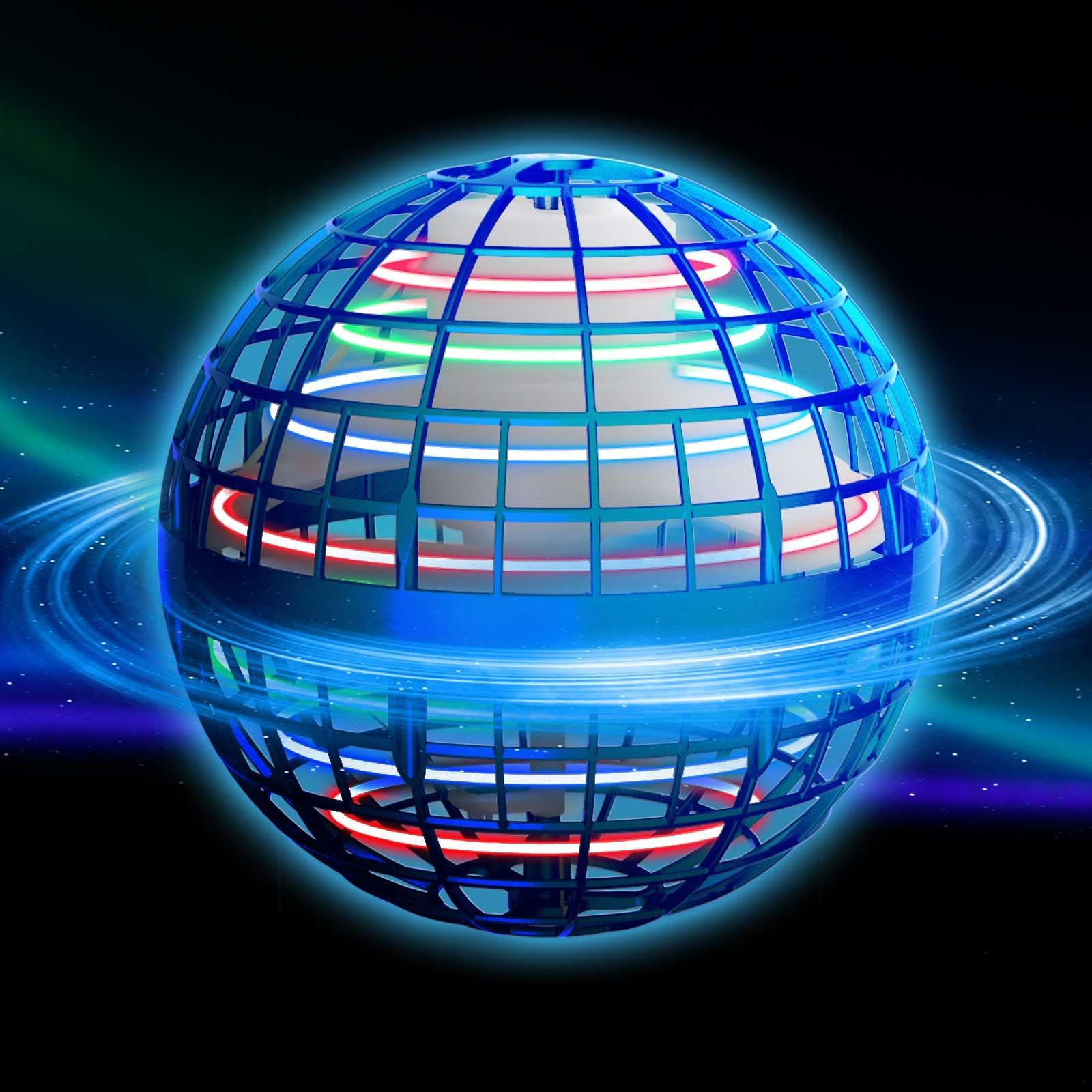 CASEIER Flying Orb Galaxy Ball Toy 2025 - Magic Boomerang Hover Drone with Floating Function - Cool Mini Drone Ball Gift for Kids Boys & Girls - Indoor Outdoor STEM Toy - Blue - Perfect for Birthday Gifts, Party Favors & Science Learning Activities