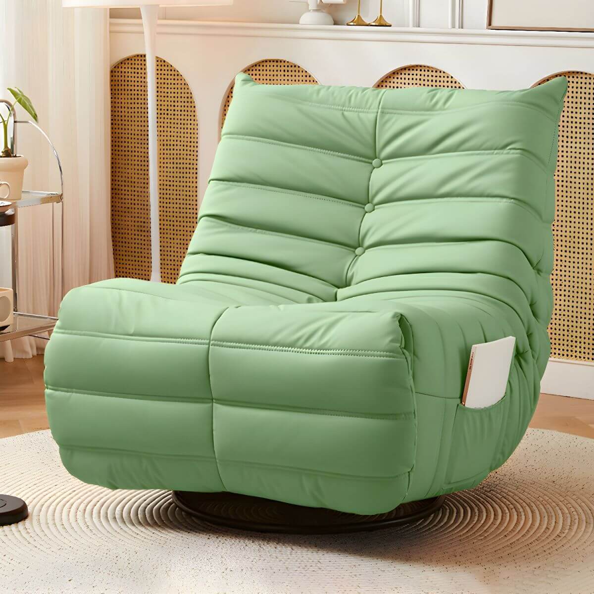 Premium Modern Ergonomic Recliner Chair with Locking Backrest, Power Reclining & Smooth Swivel Rocker - Perfect for Living Room, Home Theater & Office Relaxation