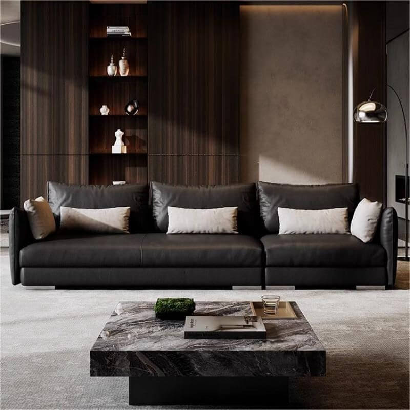 Premium Ink Standard Sofa with Armrest & Concealed Support - Modern Comfort for Living Room, Lounge & Office Spaces