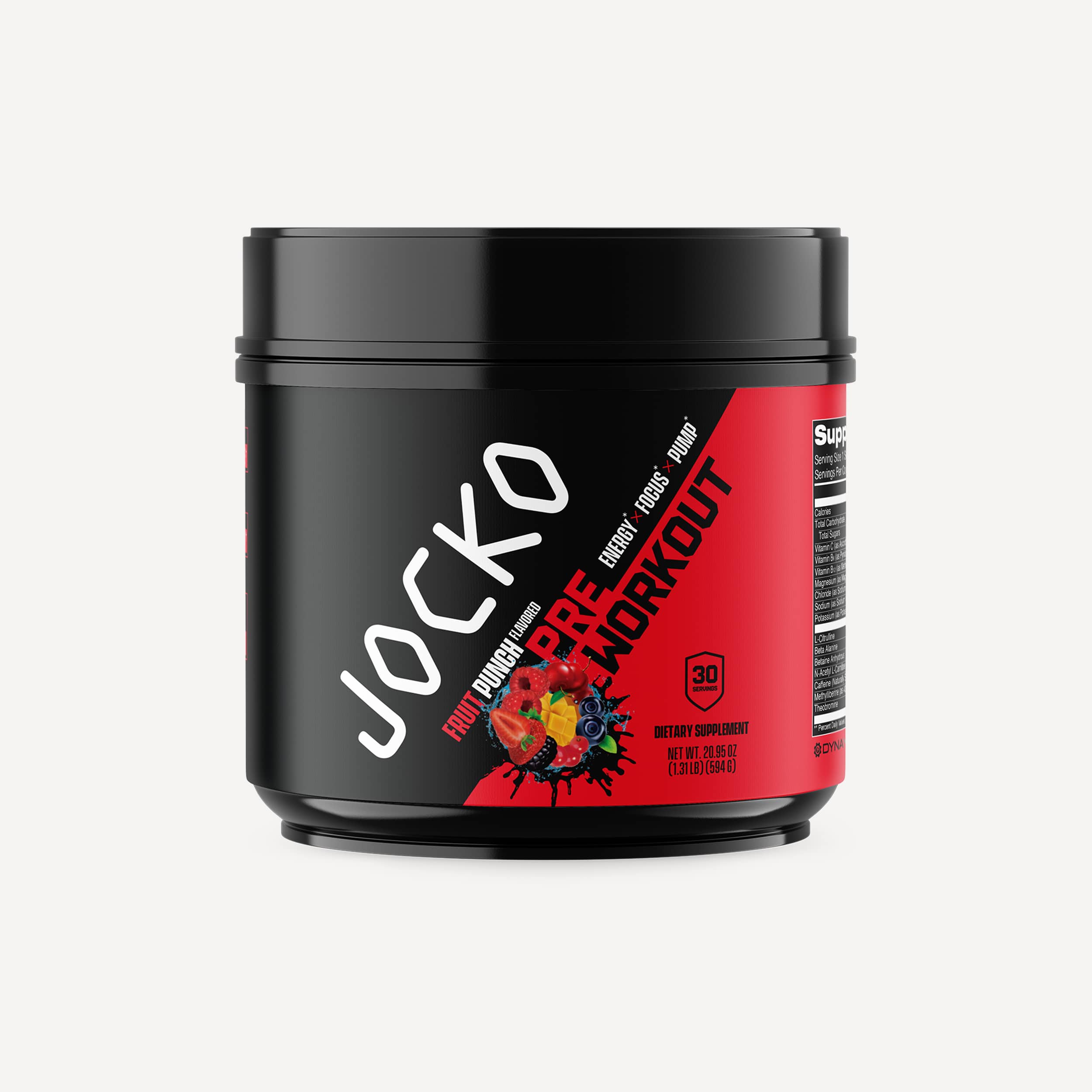 JOCKO Pre Workout Powder - Energy & Endurance Booster for Gym, Running & Fitness | Natural Performance Enhancer for Men & Women