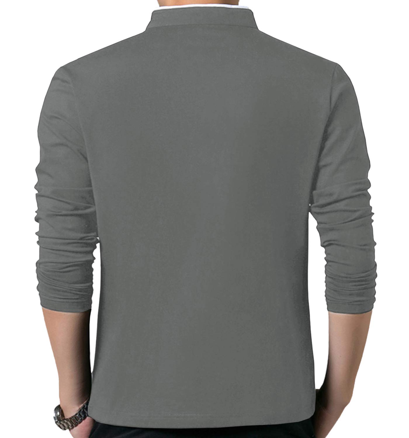 YTD Men's Summer Slim Fit Solid Color Short Sleeve Polo Casual T-Shirt - Breathable & Stylish for Outdoor Activities, Golf & Casual Wear