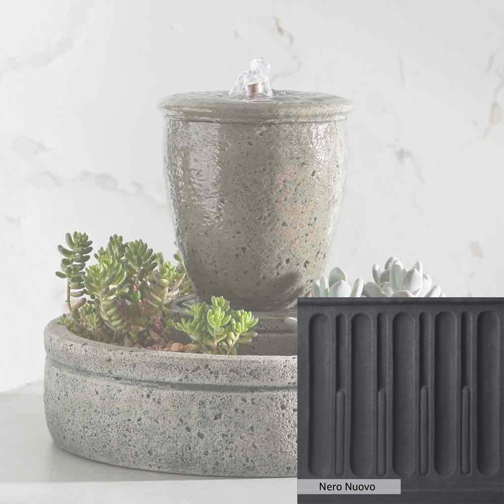 Campania International M Series Rustic Spa Fountain with Planter - Outdoor Garden Water Feature for Patio, Deck, and Backyard Relaxation