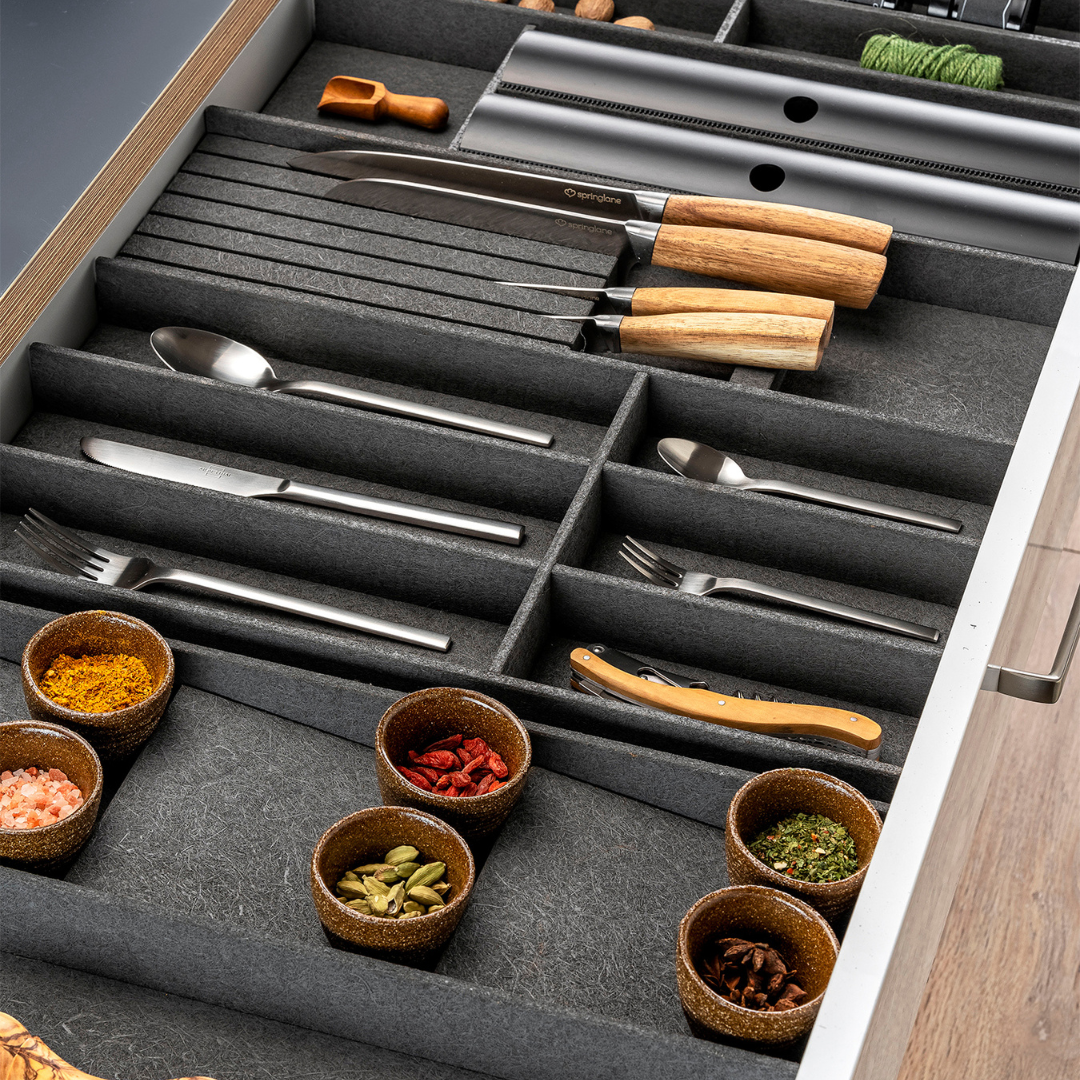 FineLine OrganiQ Multifunctional Cabinet Insert - Fits 300mm Width | Kitchen & Bathroom Storage Organizer for Utensils, Spices & Cleaning Supplies