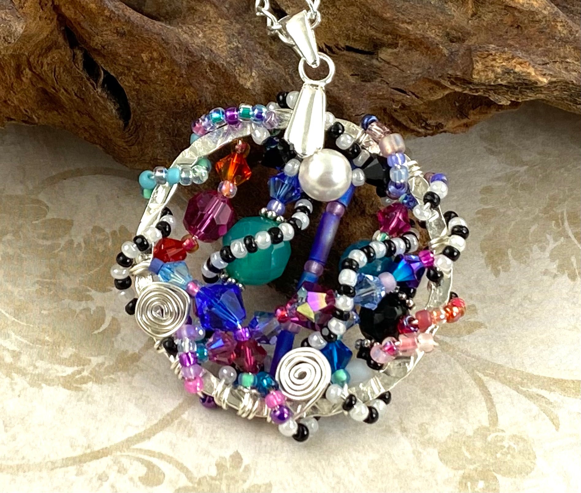 All Jazzed Up Beaded Jewelry - Crystal Bead Art Pendant for Necklace, DIY Craft & Gift Giving | Elegant Handmade Jewelry for Women, Party Wear & Special Occasions