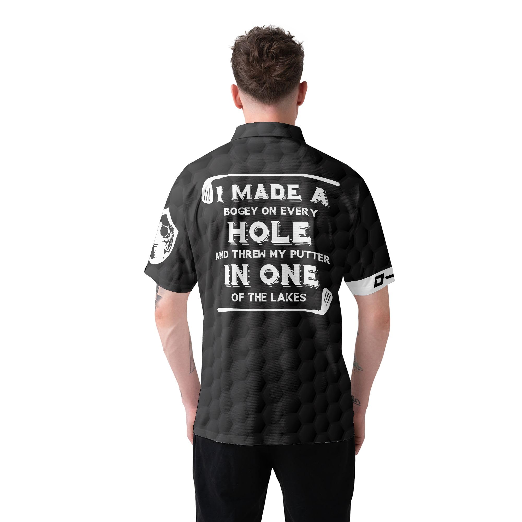 Custom Golf Polo Shirts for Men with Club & Flag Design - Breathable Short Sleeve Performance Shirts for Golfing, Country Club Events & Casual Wear