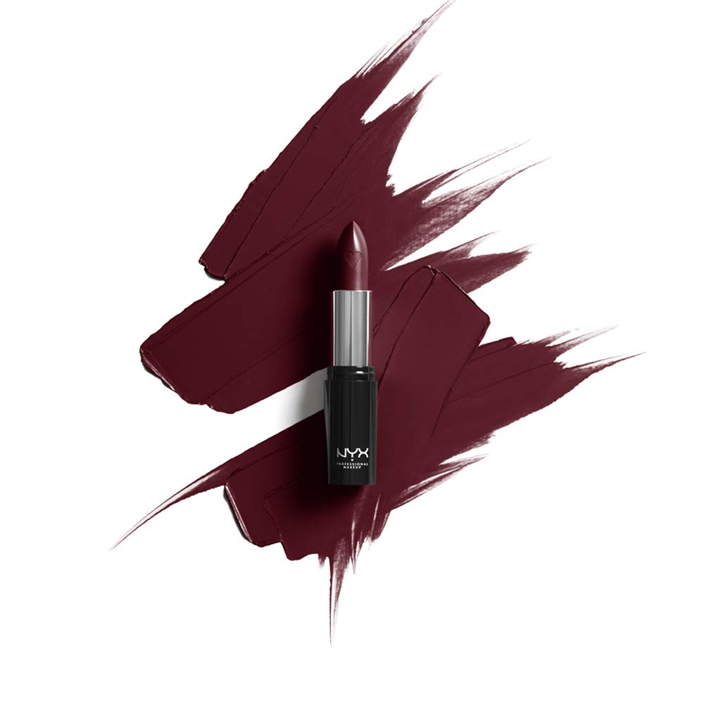 NYX Professional Makeup Shout Loud Satin Lipstick - Infused with Shea Butter, Long-Lasting Warm Burgundy Color (Opinionated) - Perfect for Date Night, Parties & Everyday Wear