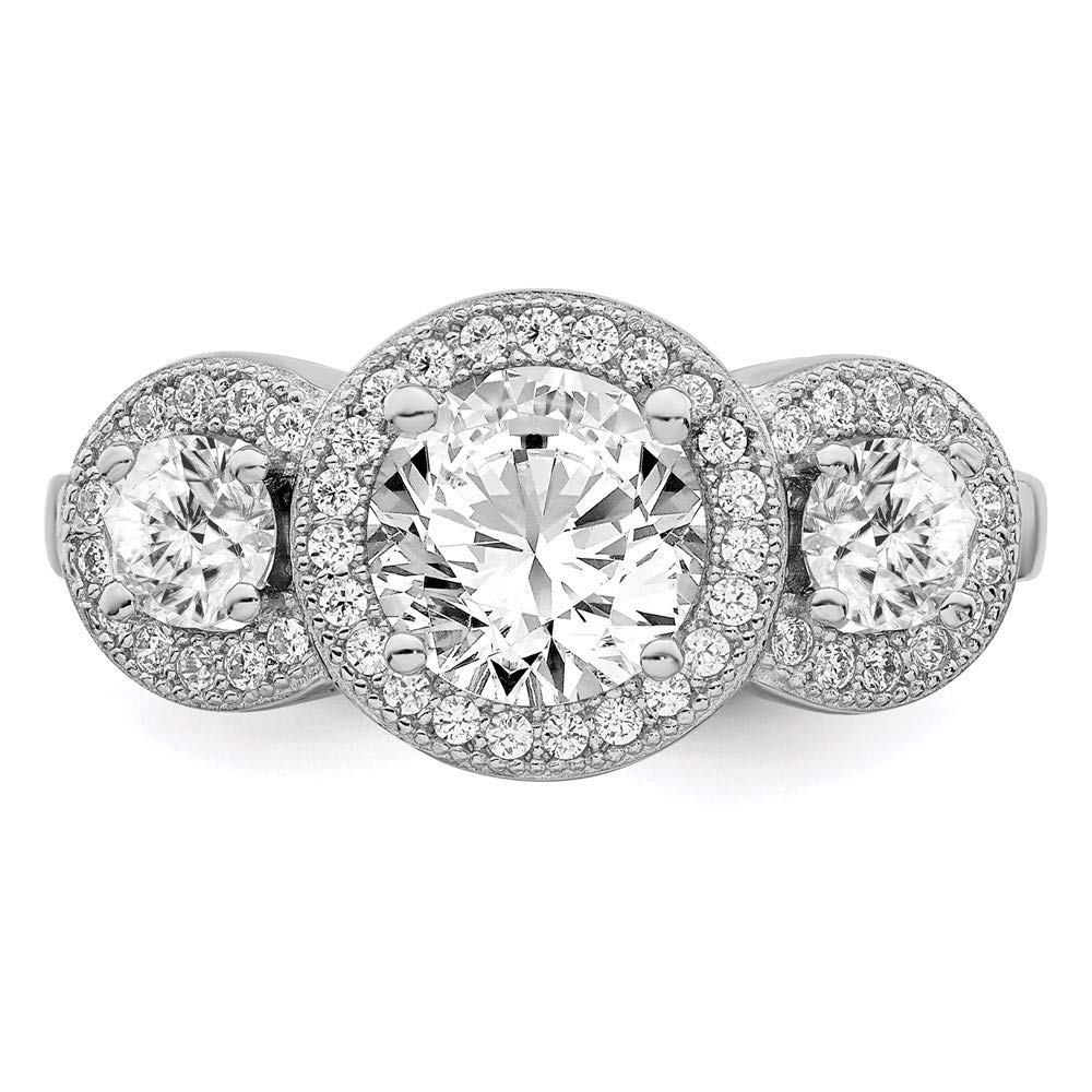 925 Sterling Silver Cubic Zirconia Brilliant Embers Ring - Elegant Women's Fine Jewelry Gift for Anniversary, Birthday & Valentine's Day | Dainty Stackable Ring for Everyday Wear & Special Occasions
