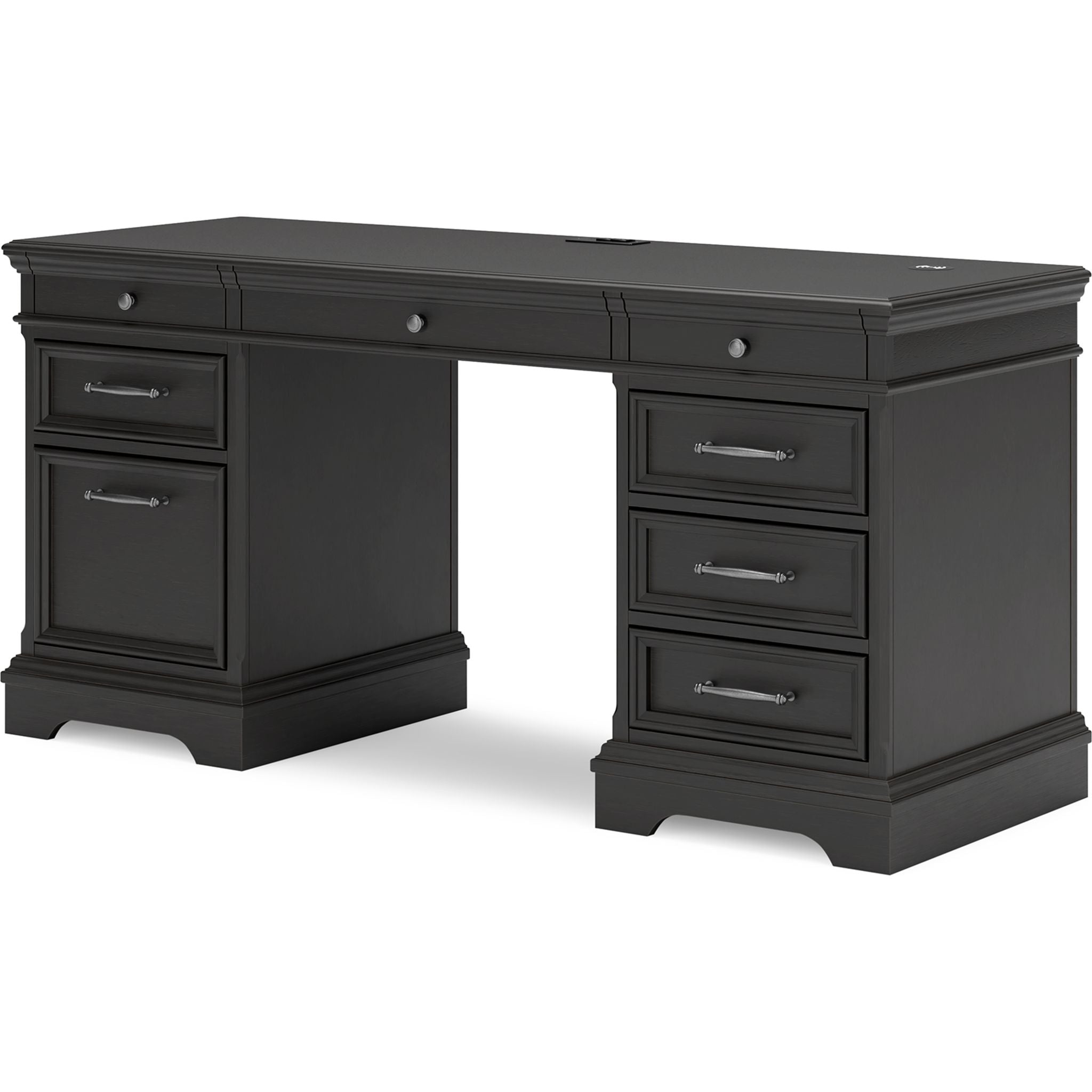 Beckincreek Black Office Desk - Modern Writing Desk for Home & Office Workspace, Study, and Small Spaces