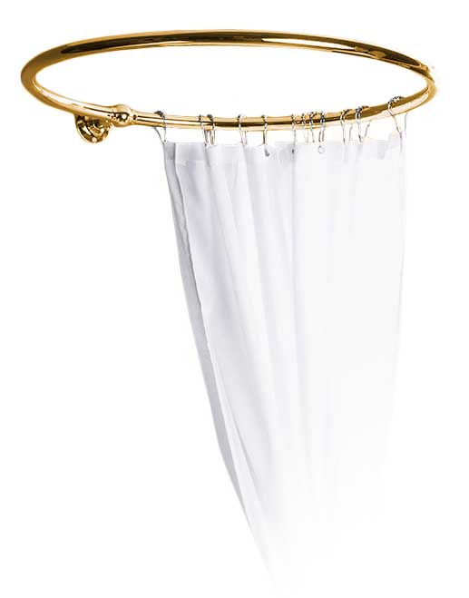 70cm Round Brass Shower Curtain Holder - Elegant Bathroom Accessory for Modern & Vintage Decor