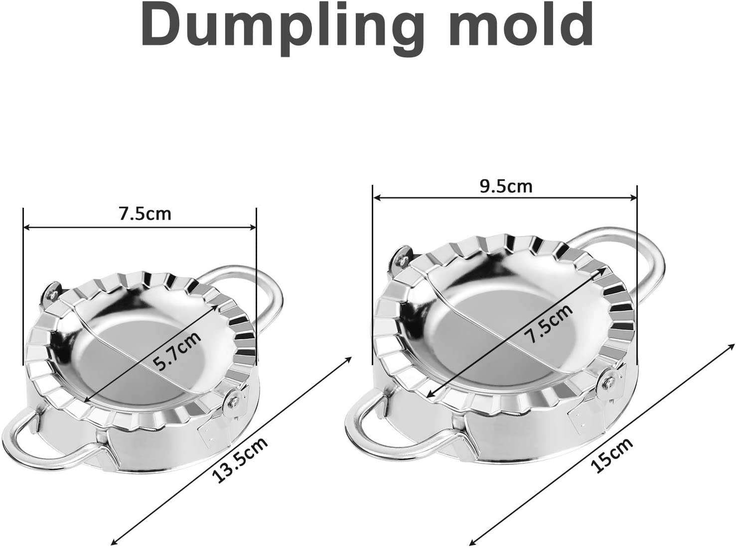 5-Piece Stainless Steel Dumpling Maker Set - Professional Dumpling Wrapper Mold, Dough Press & Ravioli Cutter for Home Kitchen | Perfect for Asian Cooking, Meal Prep & Family Gatherings