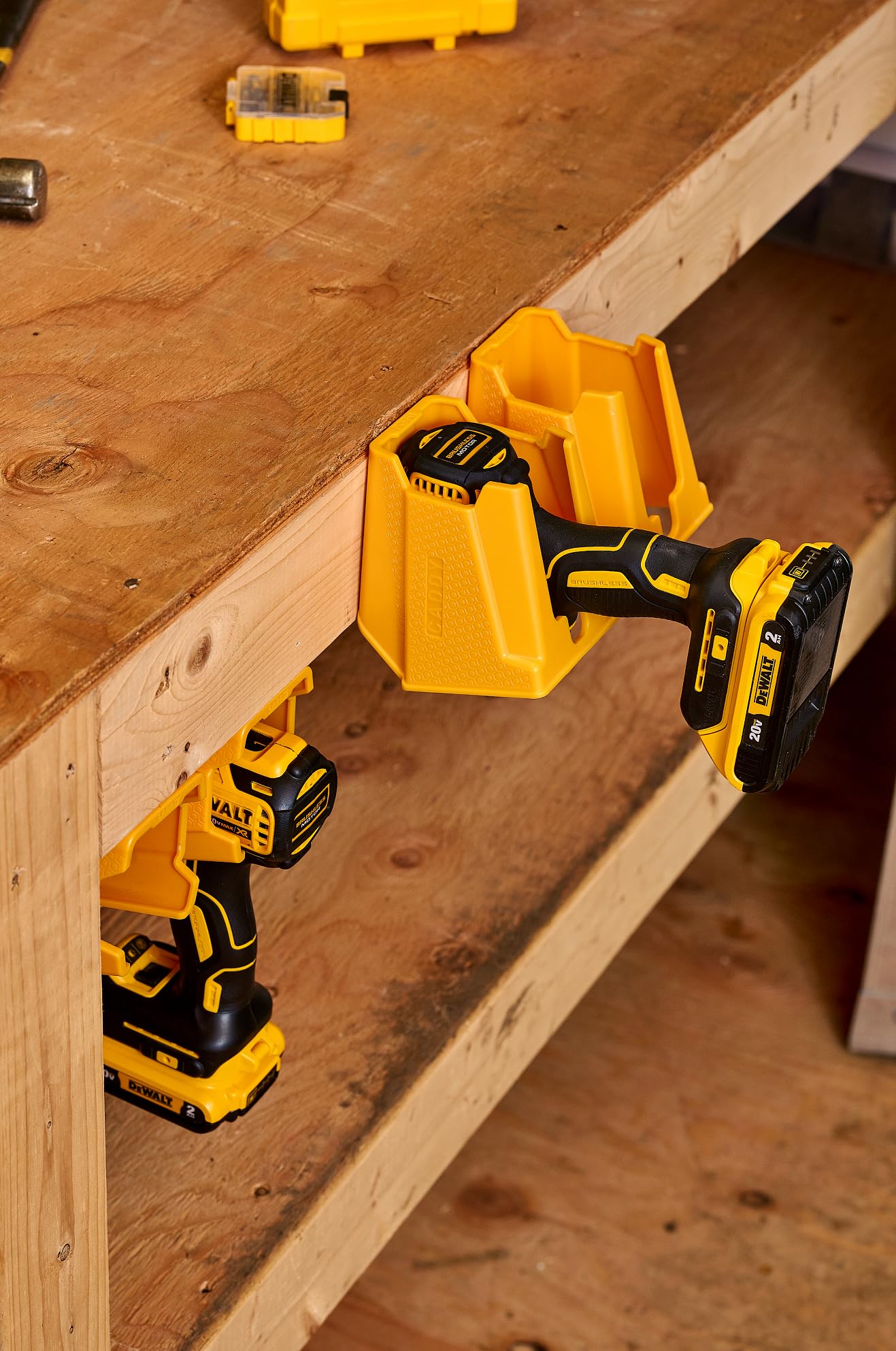 Universal Power Tool Holder & Impact Holster - Heavy Duty 2-Pack Drill Caddy for Garage, Workshop & Job Site - Fits Most Cordless Drills & Tools - Perfect for DIY, Construction & Home Organization