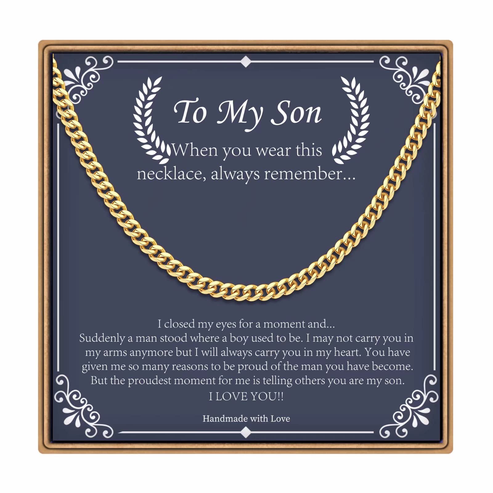 Chunky Cuban Link Chain for Men - Silver, Black & Gold Graduation, Father's Day, Christmas Gift for Him, Dad, Son, Grandpa, Uncle | Durable Men's Jewelry for Everyday Wear & Special Occasions