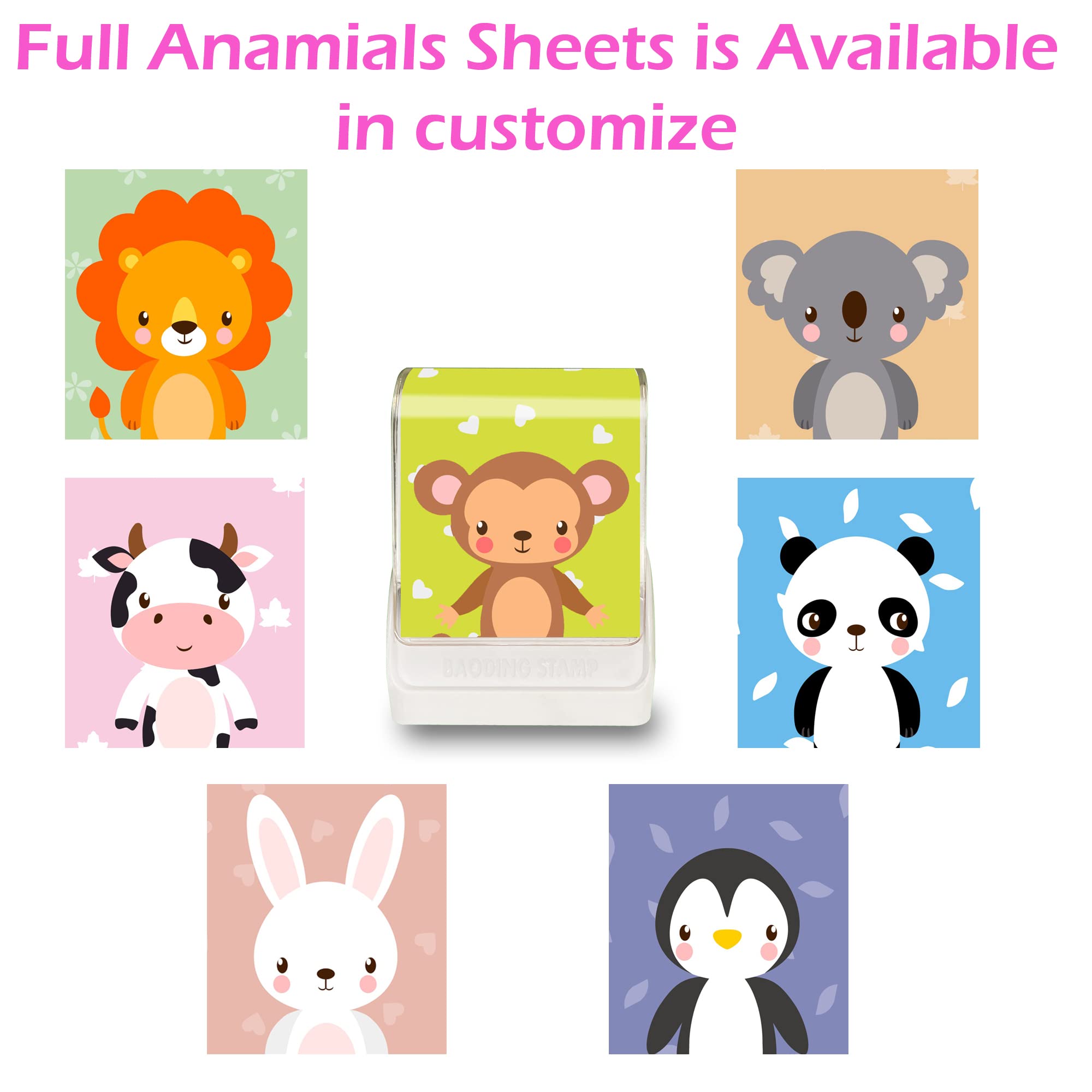 Personalized Kids Clothing Name Stamp - Custom Washable & Dryer Safe Labels for Daycare, Preschool & Nursing Home - Monkey Animal Theme (Great for Organizing Baby Clothes & School Uniforms)