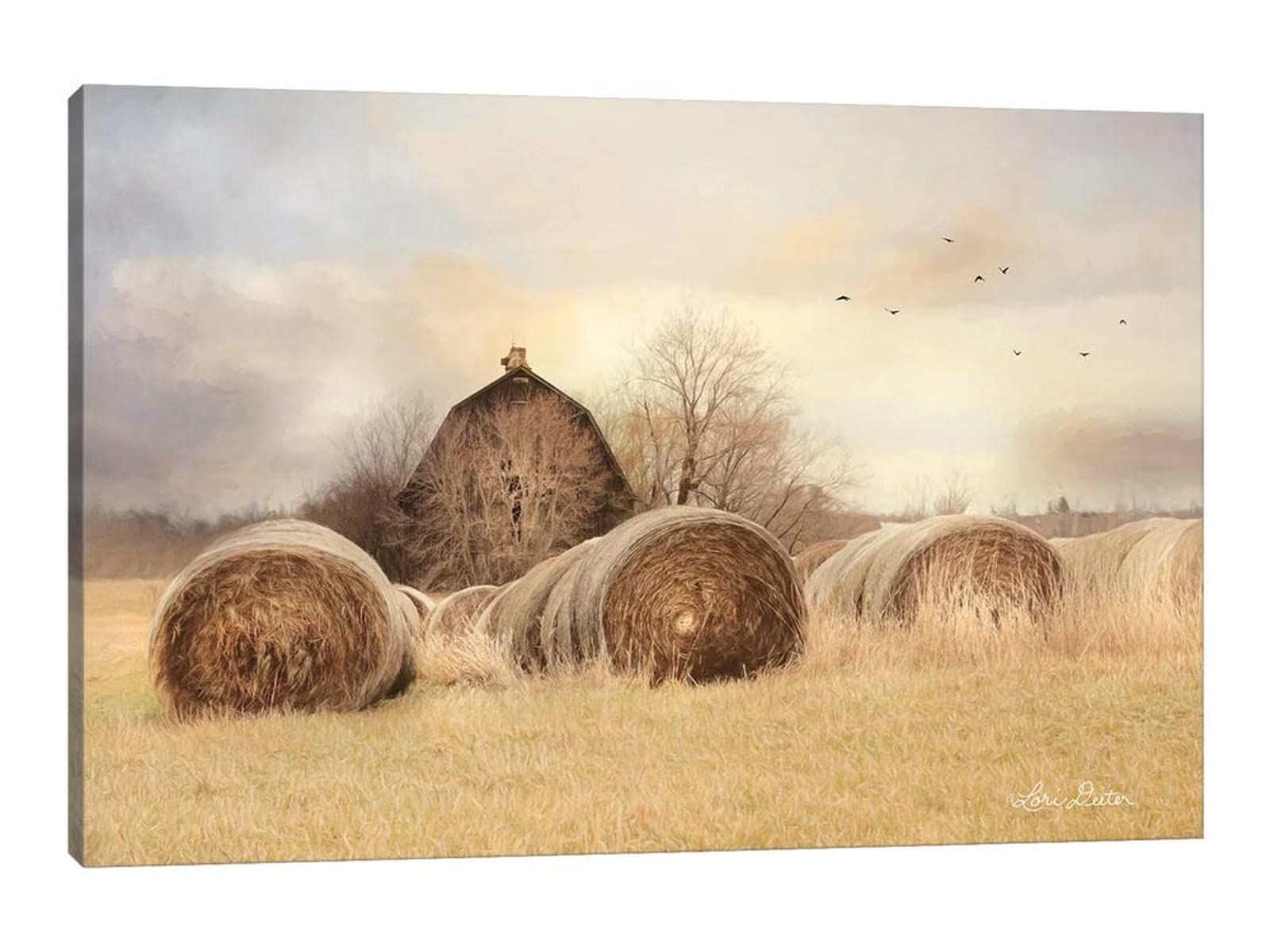 GUTTATY Rustic Farmhouse Barn Canvas Art Print - 28x40 Inches Wall Decor for Living Room, Office & Bedroom - Perfect for Country Style Home Decoration