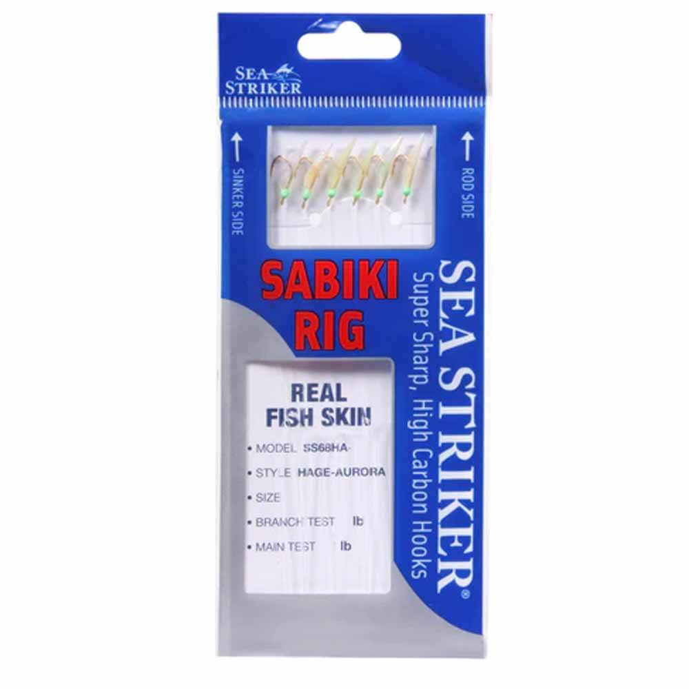 Sea Striker Glow Bead Sabiki Rigs - Premium Saltwater Fishing Lures for Night Fishing & Deep Sea Angling - Perfect for Catching Baitfish Like Mackerel, Herring & Sardines