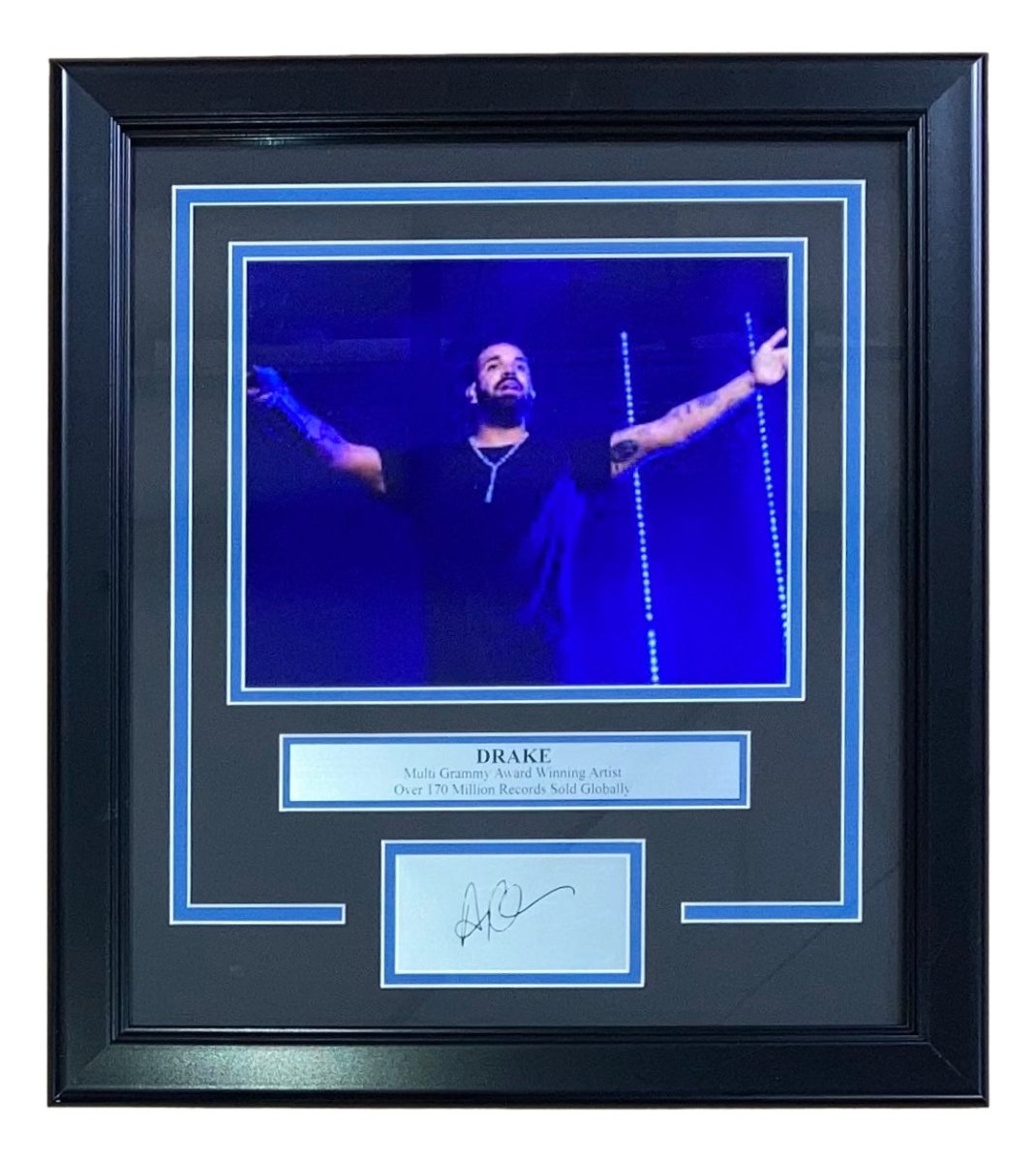 Drake Framed 8x10 Concert Photo with Laser Engraved Signature - Authentic Music Memorabilia for Home Decor, Office Display & Fan Collection