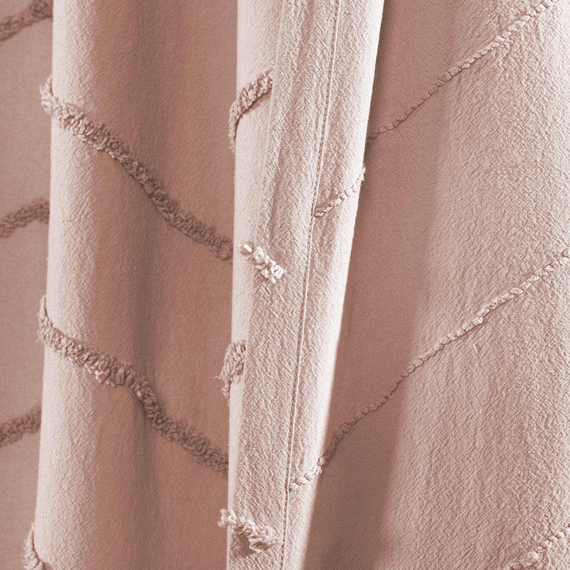 Soft Chenille Chevron Window Curtain Panel Set - Blackout Thermal Insulated Drapes for Living Room & Bedroom