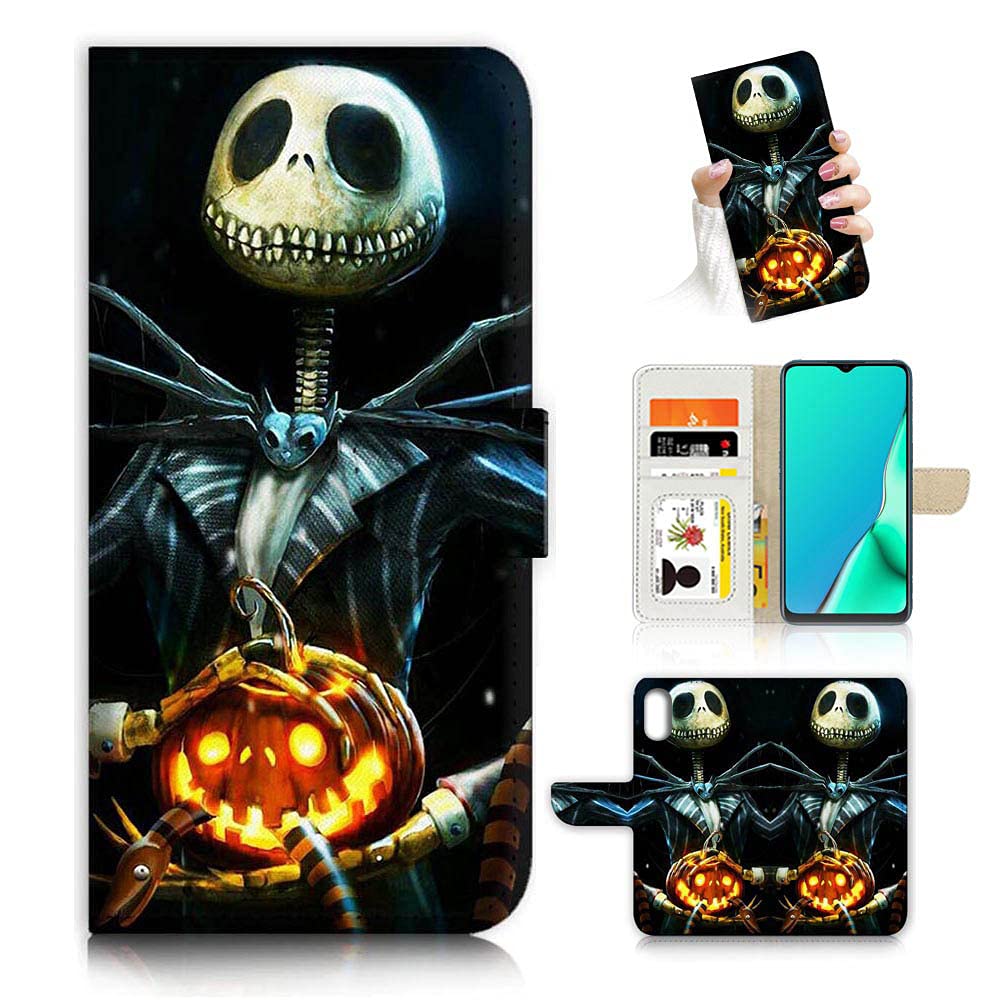 Premium Nightmare Before Christmas Flip Wallet Phone Case for iPhone X & Xs - Stylish Protective Cover with Card Slots for Daily Use & Travel