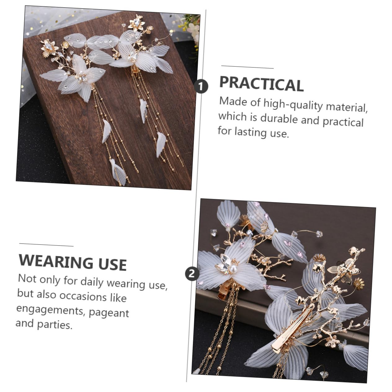 Ancient Chinese Style Hairpin Set - 2pcs Elegant Hair Clips for Women, Girls & Brides | Perfect for Parties, Weddings & Special Occasions | FOMIYES Hair Accessories