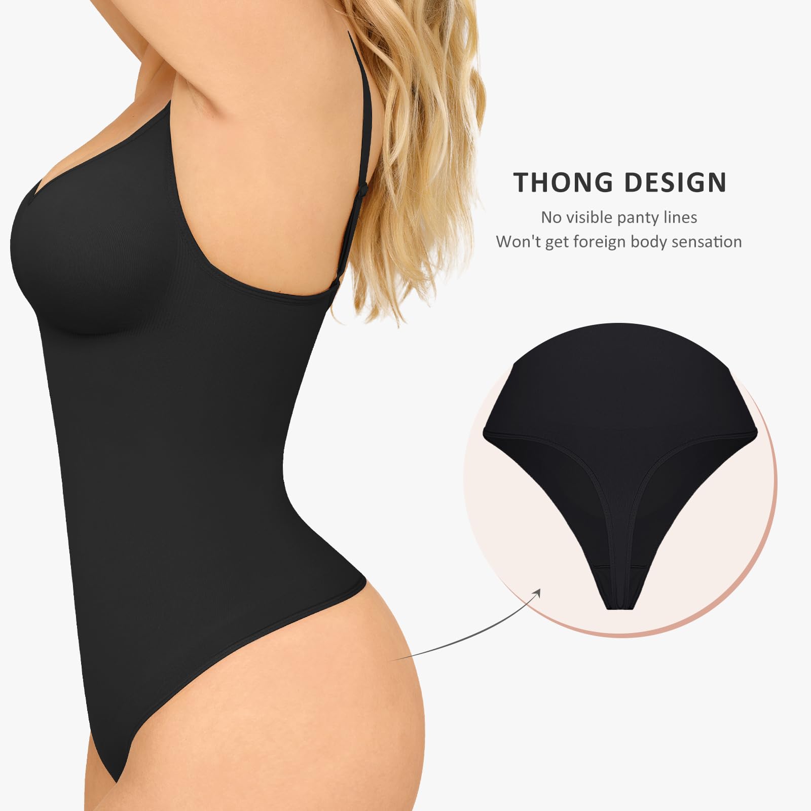 FeelinGirl High Waist Shapewear Bodysuit for Women - Tummy Control, Seamless Sculpting, Waist Trainer - Perfect for Wedding, Party & Everyday Wear