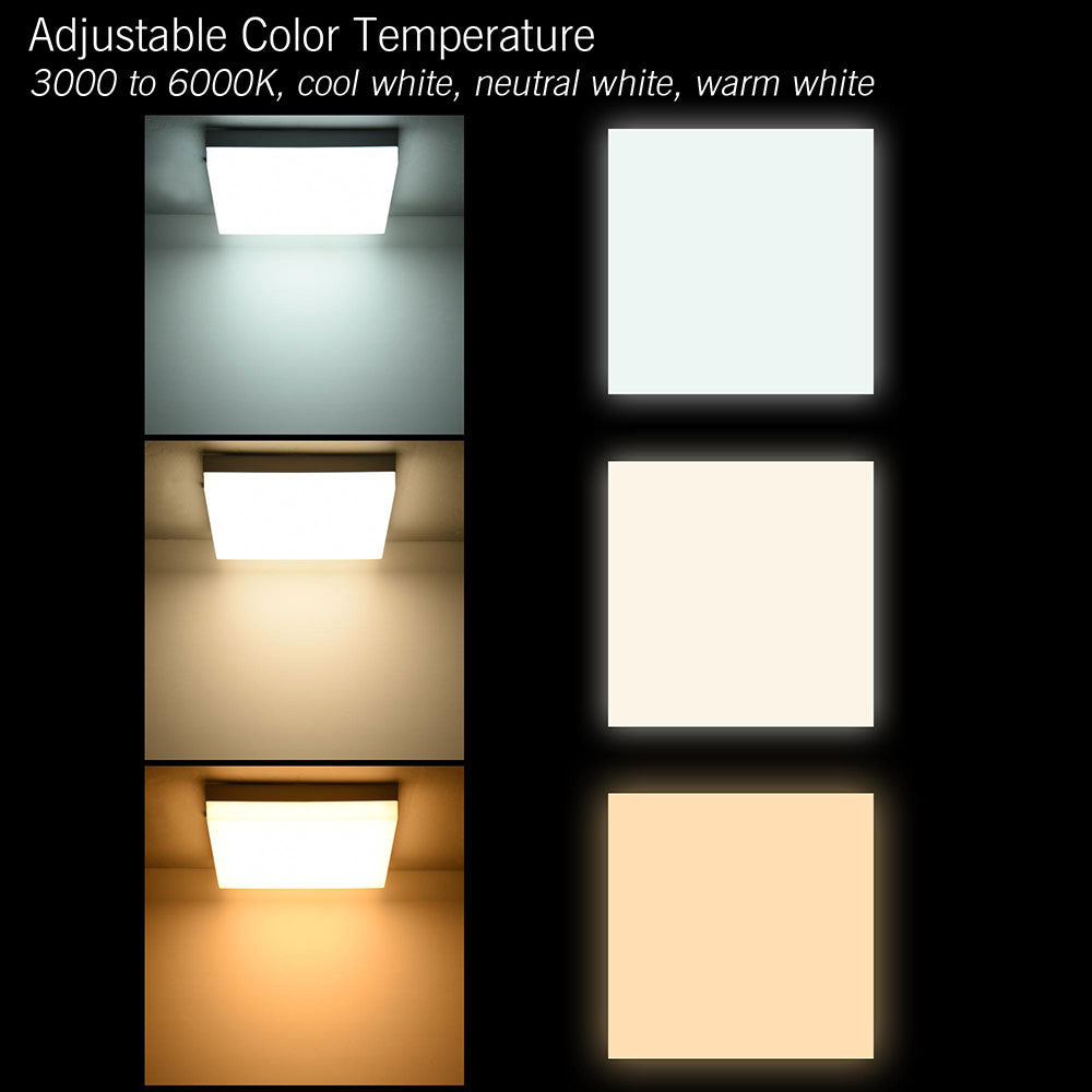 TheLAShop 36W Square LED Ceiling Light Fixture - Dimmable Flush Mount with Remote Control - Perfect for Bedroom, Living Room, Kitchen & Office Lighting