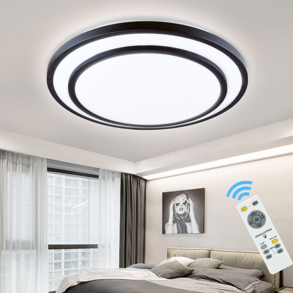 Depuley 48W Dimmable LED Ceiling Light Fixture - 20 Inch Round Flush Mount with Remote Control, 3 Color Changing Lights for Dining Room, Living Room, Bedroom, Office & Hotel - Perfect for Modern Home and Commercial Spaces
