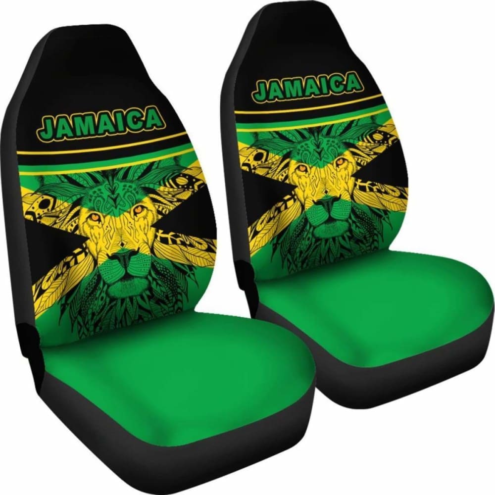 Premium Africa Zone Car Seat Covers - Jamaica Lion King Design - Durable & Stylish Car Accessories for SUVs, Trucks & Sedans - Perfect for Road Trips, Daily Commutes & Adventure Travel