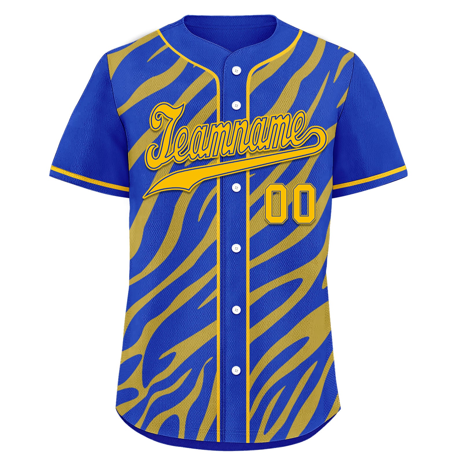 Custom Blue & Yellow Zebra Pattern Personalized Authentic Baseball Jersey - BSBJ01 D020201 (Size 16) | Team Uniforms, Sports Events & Fan Merchandise