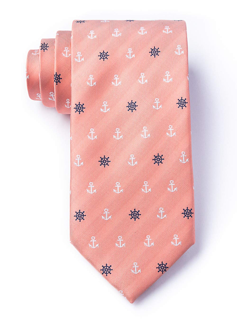 Wild Ties Anchors & Ships Wheels Extra Long Necktie - Nautical Themed Formal Accessory for Men, Perfect for Weddings, Business Meetings & Special Occasions