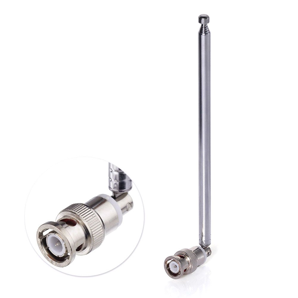 E-outstanding 7-Section Telescopic BNC Male Swivel Antenna for TV, FM Radio, Scanners & Remote Receivers - Extendable Signal Booster for Home, Office & Outdoor Electronics