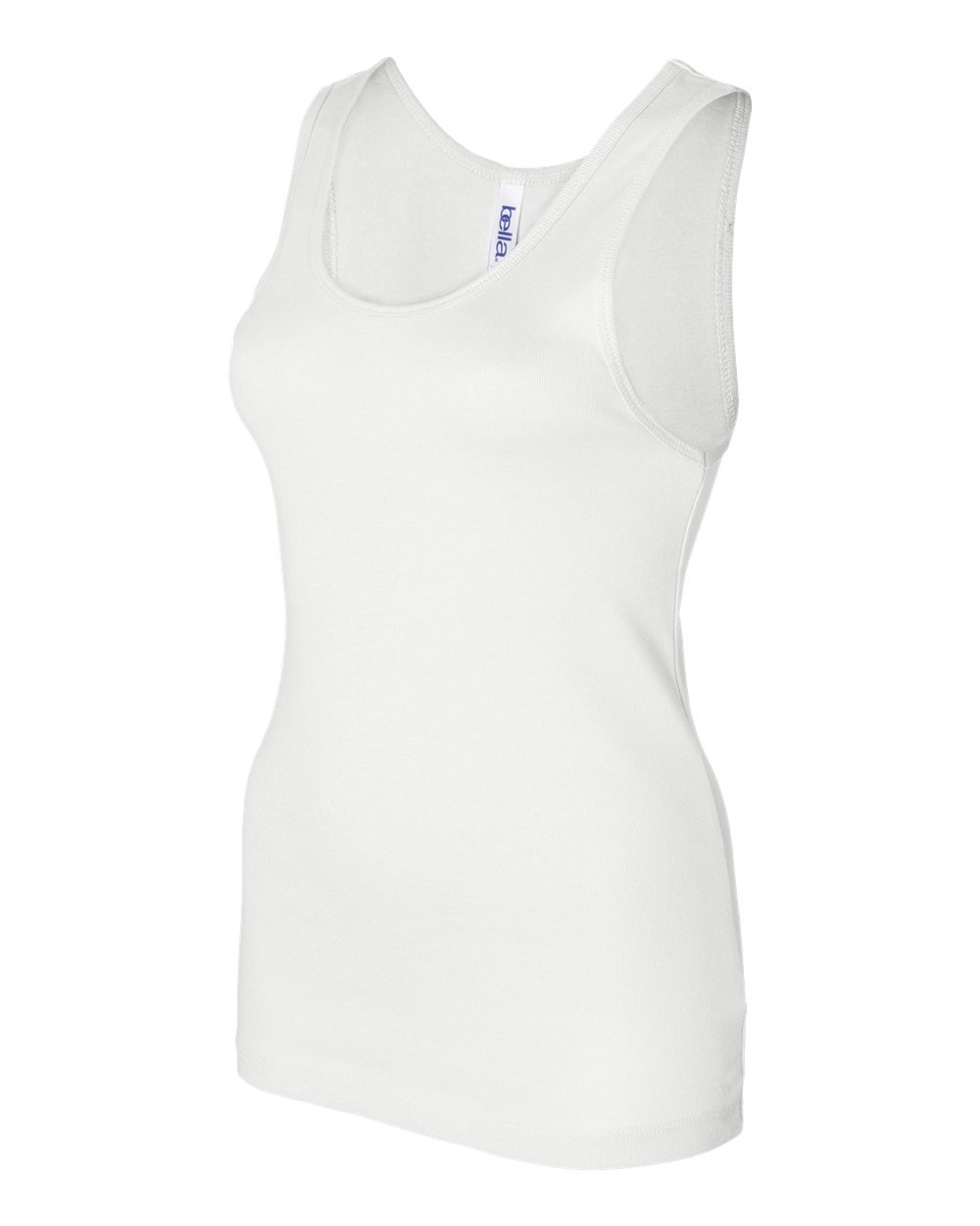 Bella Women's 1x1 Rib Knit Tank Top - Soft Stretch White Camisole for Layering, Yoga & Summer Outfits