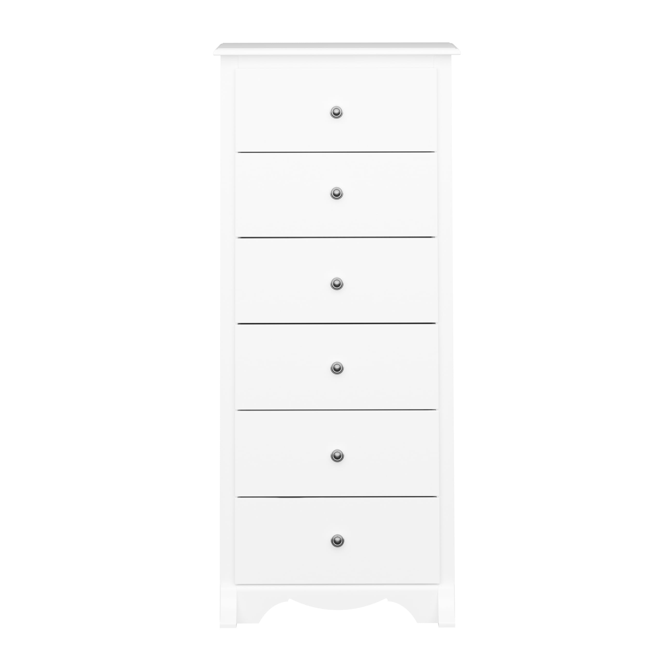 Prepac Sonoma 6-Drawer Tall Dresser for Bedroom - White Wooden Chest of Drawers for Clothes Storage & Organization (19