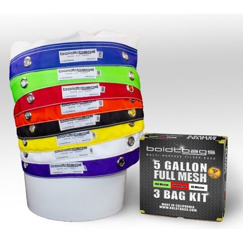 Boldtbags 5 Gallon Full Mesh Extraction Bags - 8 Pack Kit for Essential Oil Distillation & Herbal Processing | Perfect for Home Brewing, Cannabis Extraction & DIY Projects