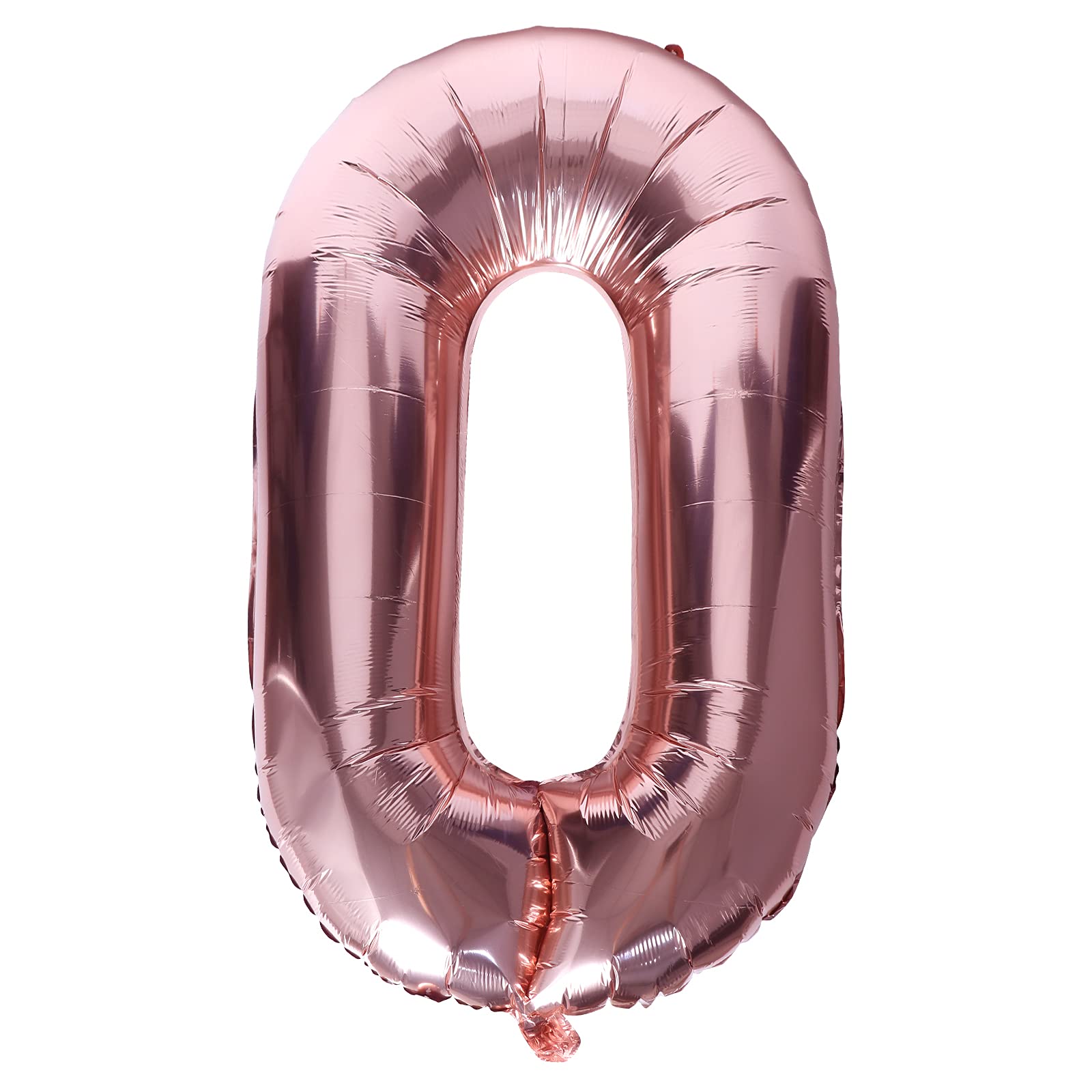 40 Inch Rose Gold Number 0 Balloon - Large Foil Mylar Party Decorations for Birthday, Graduation, Wedding - Elegant Rose Gold Balloon for Photo Backdrops, Anniversary Celebrations & Special Events