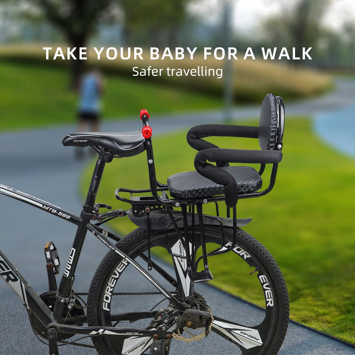 Best Kids Bike Seat for Adults - Rear Mounted Child Bike Seat for Kids Over 50 lbs - Durable & Safe Back Frame Mounted BCK Seat - Perfect for Family Cycling, Commuting & Outdoor Adventures
