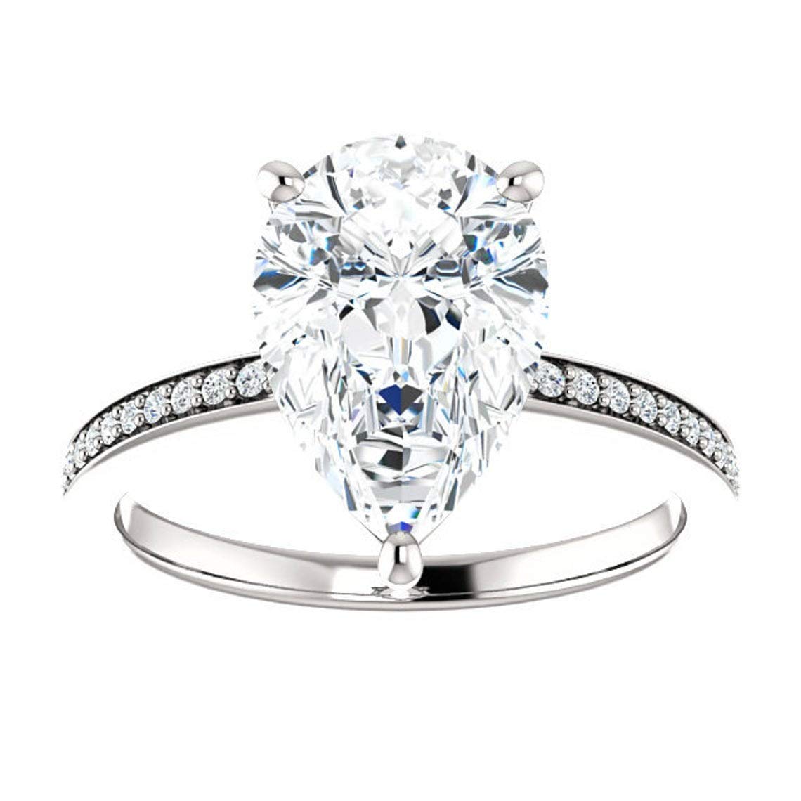 Exquisite Pear Cut 2.10CT Colorless Moissanite Engagement Ring in 925 Sterling Silver - Perfect Wedding Promise Ring, Custom Jewelry for Brides, Anniversary Gifts & Special Occasions