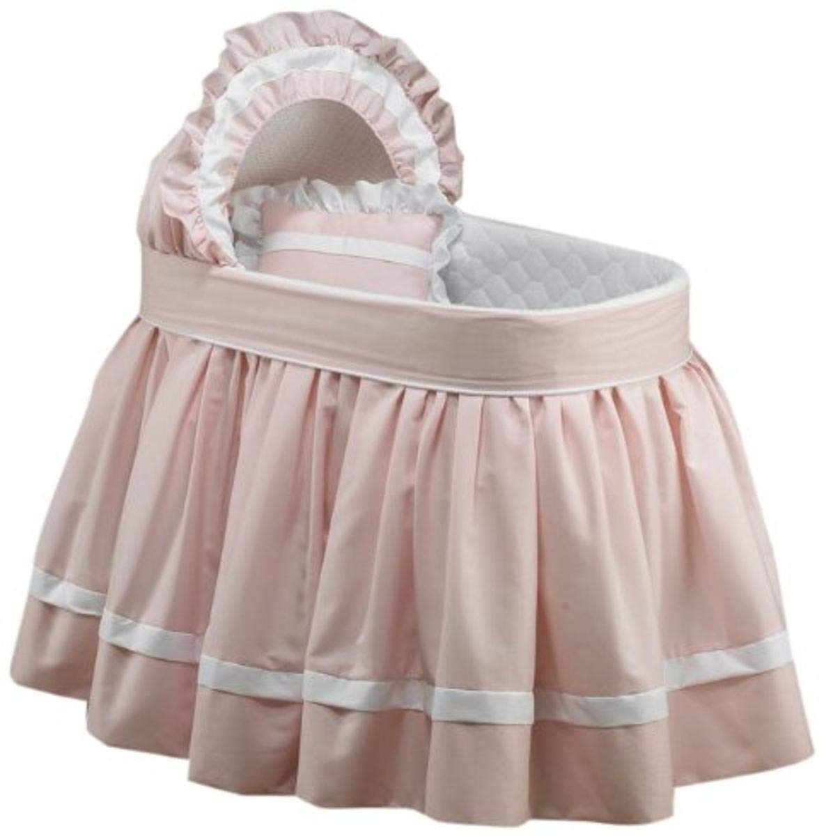 Adorable Baby Doll Bassinet Bedding Set - Soft Pique Cotton Crib Sheets for Newborns & Toddlers, Pink - Perfect for Nursery Decor, Doll Accessories & Gift Giving