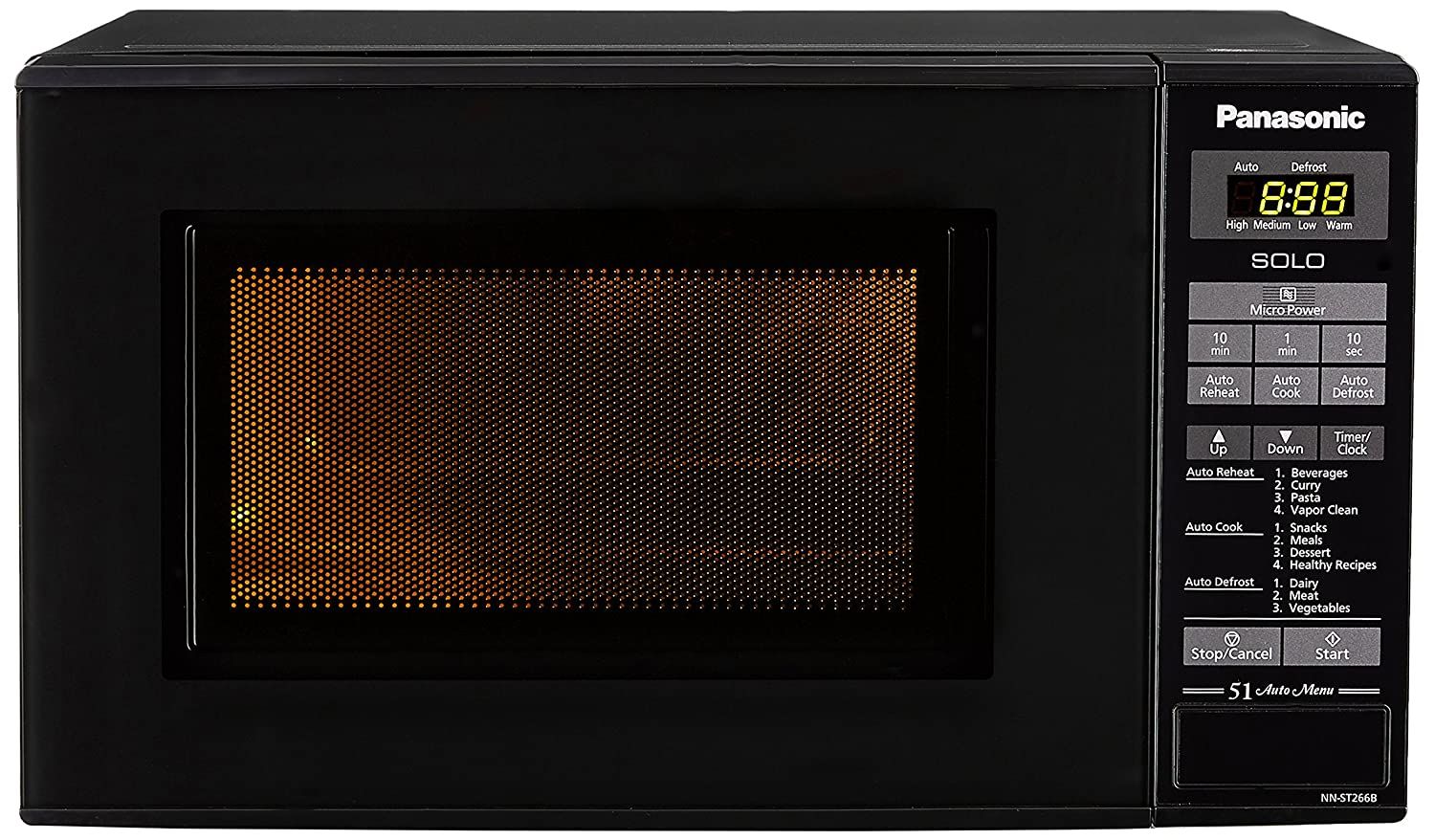 Panasonic NN-ST266B 20L 220V Microwave Oven - Compact Countertop Microwave for Small Kitchens, Dorms & Offices | Fast Cooking & Reheating | 800W Power