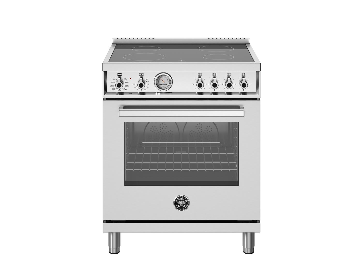 Bertazzoni PRO304CEMXV 30 Inch Professional Electric Range with 4 Ceramic Heating Zones & Stainless Steel Oven - Perfect for Home Kitchens & Commercial Use