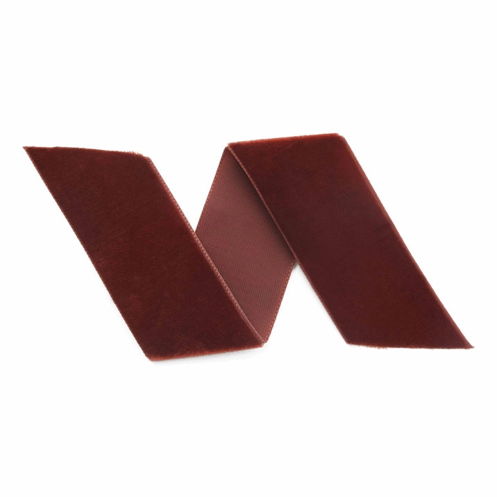Premium Cinnamon Swiss Velvet Ribbon - 1/2 Inch Wide Soft Satin Ribbon for Gift Wrapping, Wedding Decor, DIY Crafts & Hair Bows