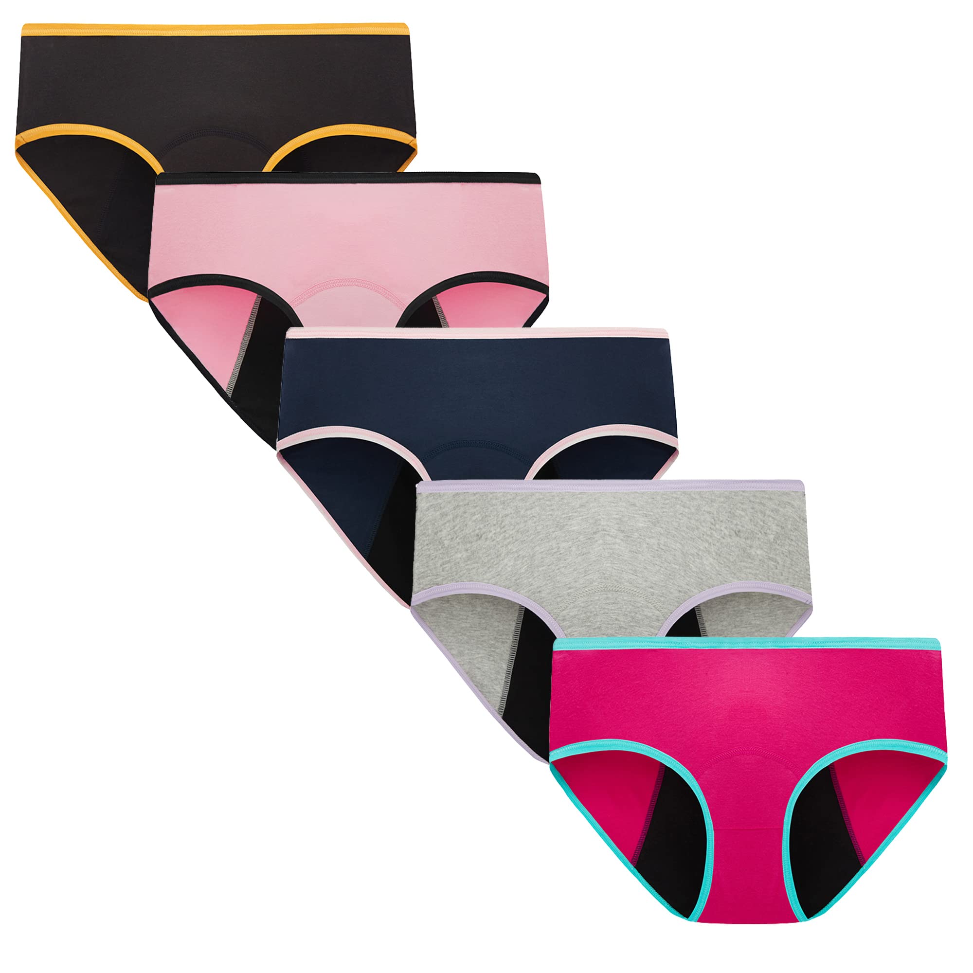 Hahan Teens Girls Period Underwear - Cotton Leak Proof Panties for Women & Teens - Comfortable Briefs for School, Sports & Overnight Protection