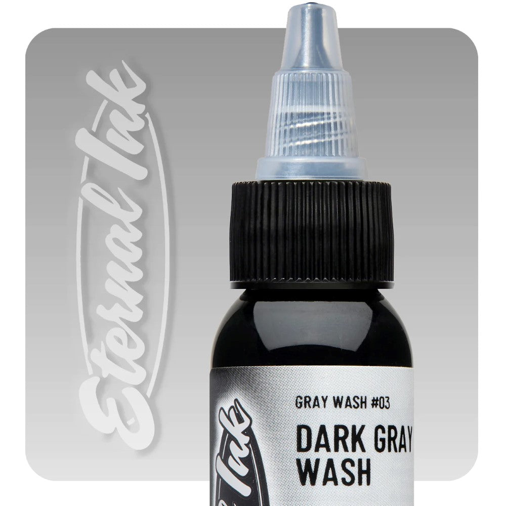 Eternal Ink Eternal Gray Wash Dark Gray Tattoo Ink - Professional Tattoo Artist Supplies for Realistic Gray Wash Shading | Perfect for Portrait, Realism, and Black & Grey Tattoo Styles