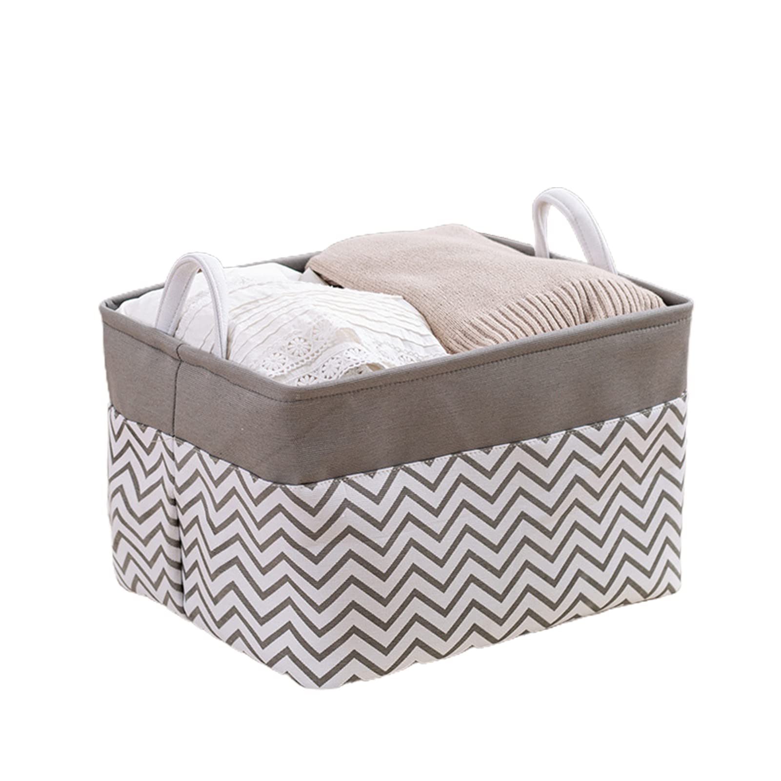 Foldable Large Capacity Cotton Linen Storage Pouch & Laundry Basket - Home Clothes Organizer for Dirty Clothes, Travel, and Nursery Storage | Perfect for Bedroom, Bathroom, and Closet Organization