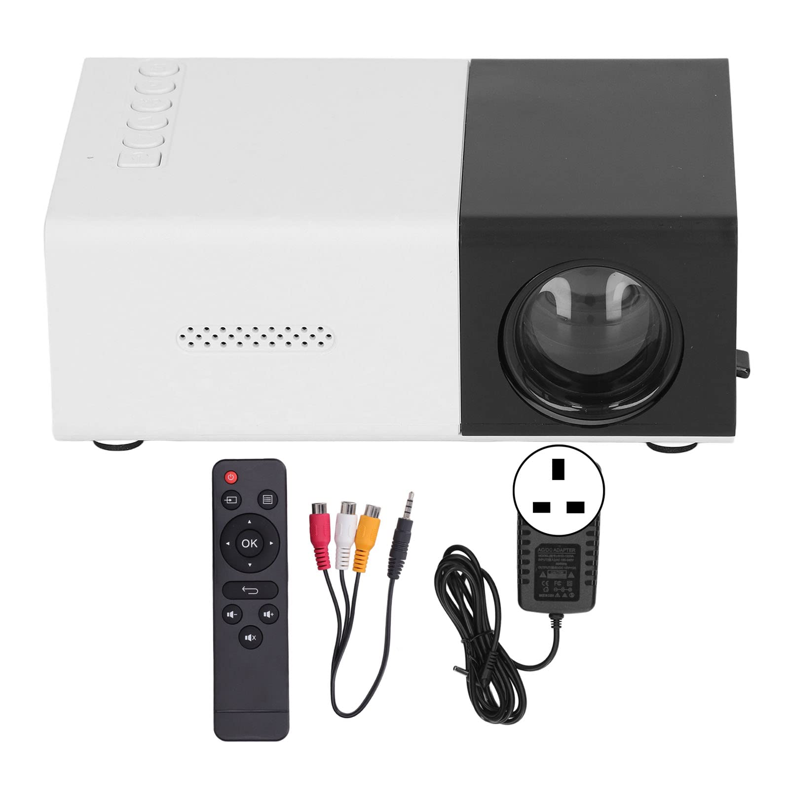 RajoNN Portable Mini Projector with Diffuse Reflection Display - Home Theater Projector for Movies & Gaming, Interactive Display for Presentations (UK Plug) - Perfect for Indoor & Outdoor Movie Nights, Classroom Teaching, and Office Meetings