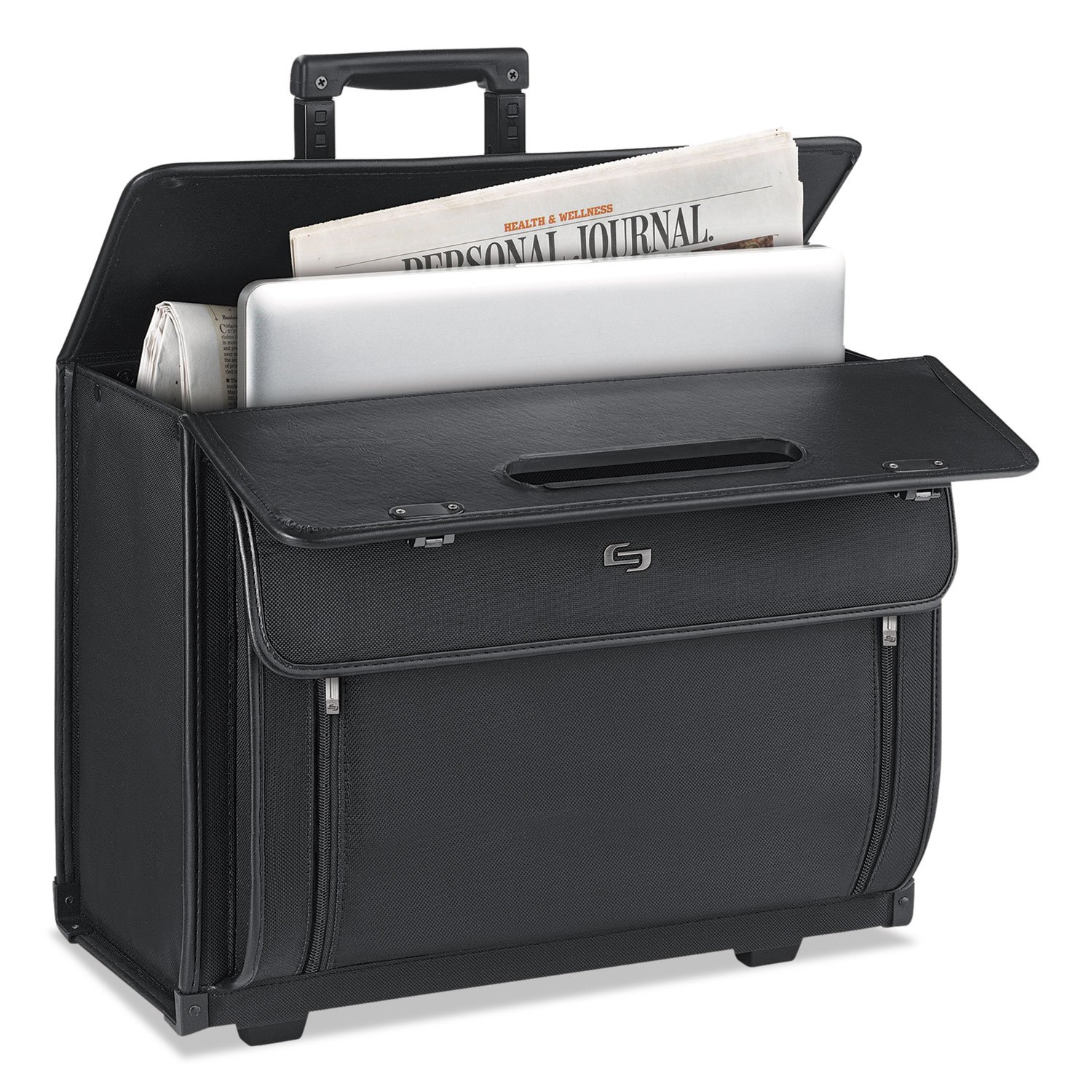 Solo PV784 Classic Rolling Catalog Case - 16-Inch Black Expandable Briefcase (18