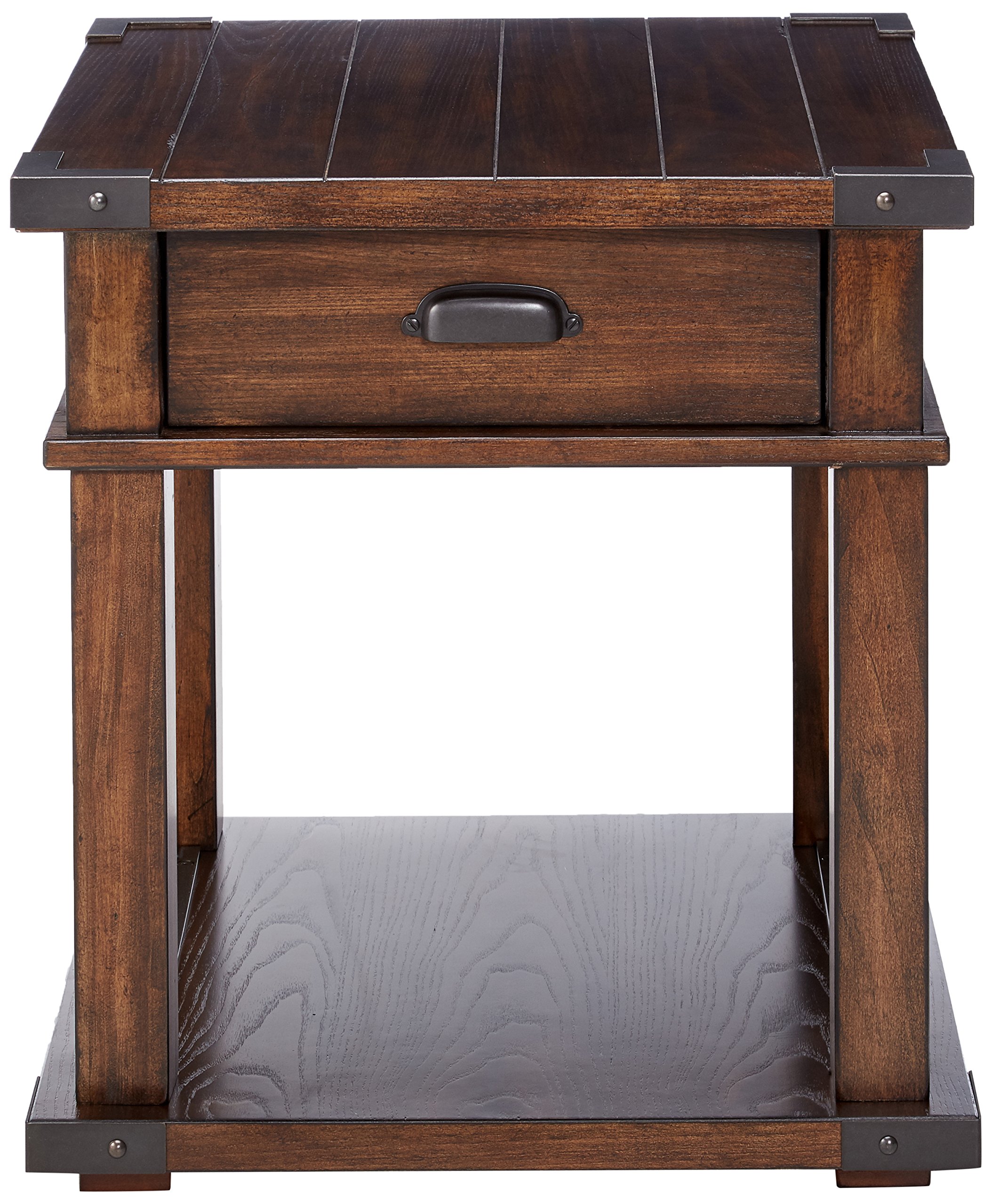 Progressive Furniture Landmark Rectangular End Table - Brown Wood Side Table for Living Room, Bedroom & Office - Perfect for Lamps, Books & Decor